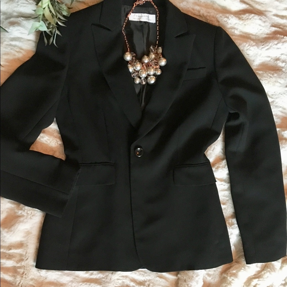 NWOT Tahari Jet Black Suit Jacket - Picture 6 of 6